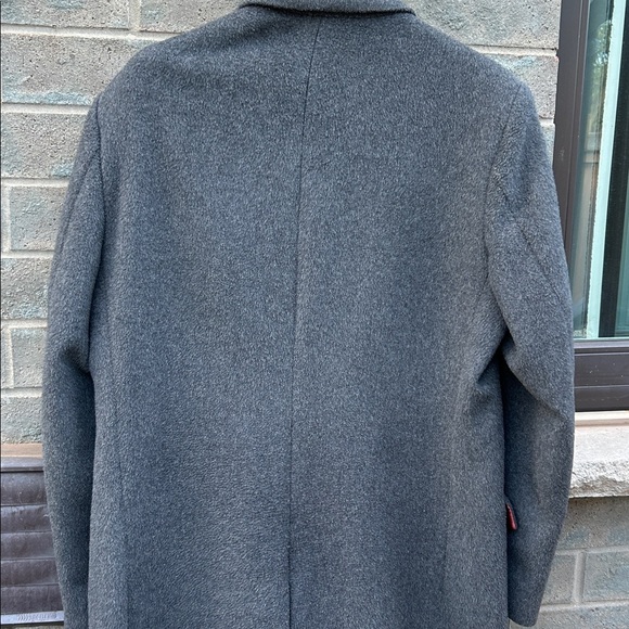 Moores Men’s Cashmere Wool Long Coat Gray Size 42T Lanificio Vallombroso Fabric - Picture 7 of 14